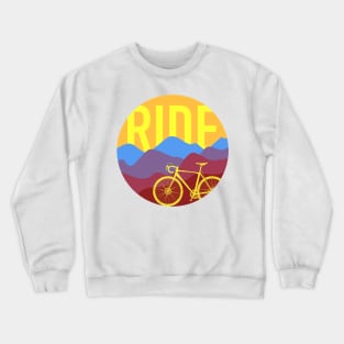 Ride - Cyclocross Bicycle Retro Colors Crewneck Sweatshirt